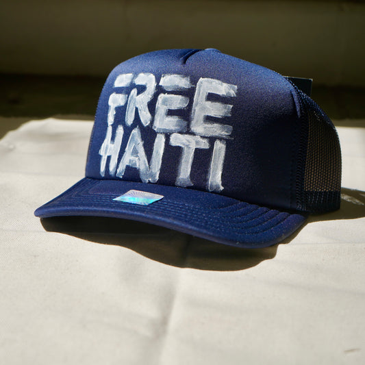 "Free Haiti" Hand Painted -Trucker Hats
